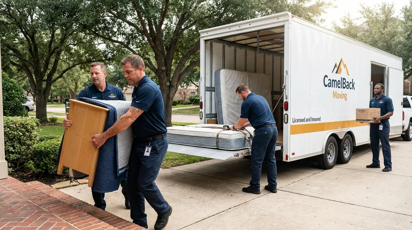 Crew loading residential truck for cross-state move from Hatfield, MA